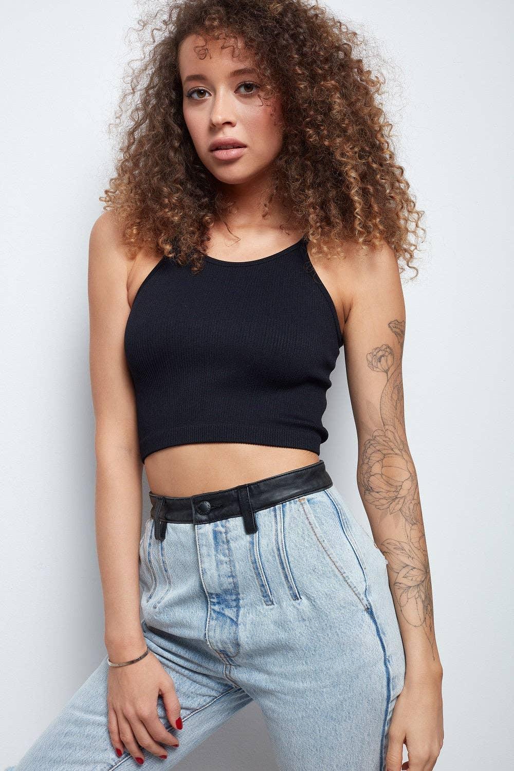 Women Seamless Cami Crop Top SKT3007 - SWEETKAMA