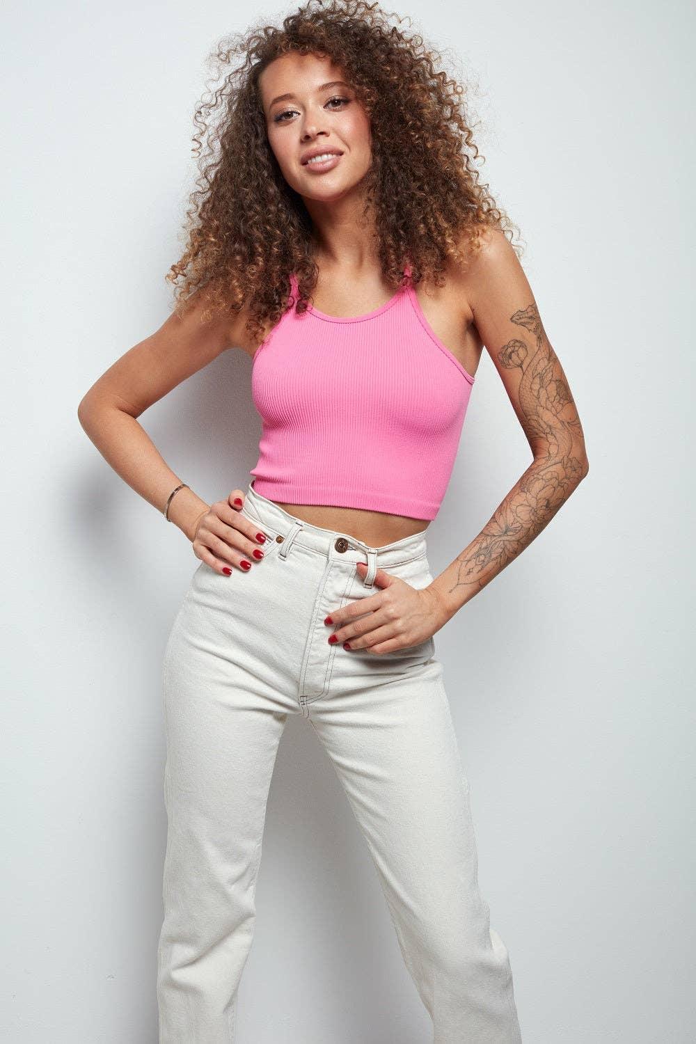 Women Seamless Cami Crop Top SKT3007 - SWEETKAMA
