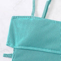 Wrinkle Solid Color Waist Cut Out One Piece Swimwear Y09 - SWEETKAMA
